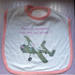 Bavoir bébé rose Broussard Compote