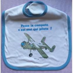 Bavoir Bébé  Bleu Broussard Compote 