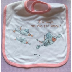 Bavoir bébé rose P'tit Looping