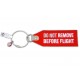 BAG TAG " DO NOT REMOVE BEFORE FLIGHT" ROUGE