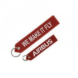 PORTE CLE AIRBUS LOGO "WE MAKE IT FLY" ROUGE