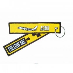 PORTE CLE AIRBUS A380 FOLLOW ME JAUNE
