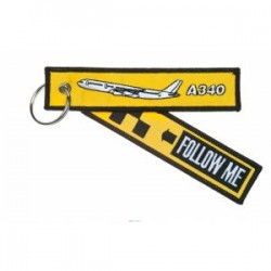 PORTE CLE AIRBUS A340 FOLLOW ME JAUNE